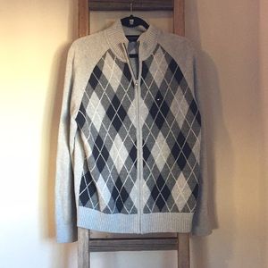 Men’s argyle Tommy Hilfiger zip sweater